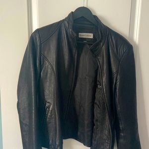 Black leather jacket